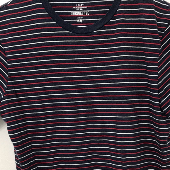 H&M L.O.G.G. Mens Medium short sleeve striped shirt - Picture 2 of 2